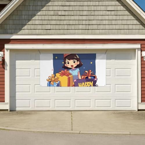 Cartoon Birthday Photo Backdrop Flag 24x47 Inch