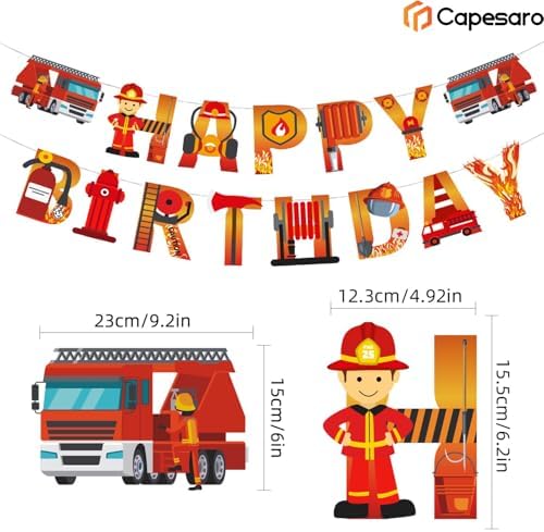 Fireman Birthday Banner with Customizable Length