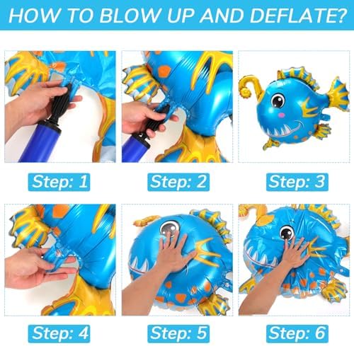 PHOGARY Fish Balloons for 1st Birthday Decorations