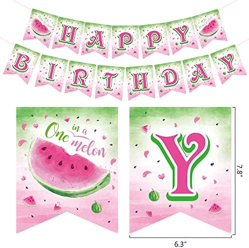 Watermelon Birthday Banner for Summer Kids Party Decor