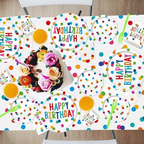 Birthday Party Supplies Set with Polka Dot Design