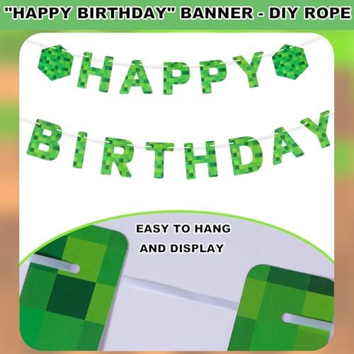 Miner Theme Birthday Banner Decorations Set