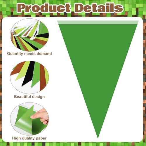 Tiamon 5 Pcs Mining Themed Birthday Decor Banners