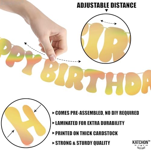 Iridescent Gold Happy Birthday Banner 10 Feet Prestrung