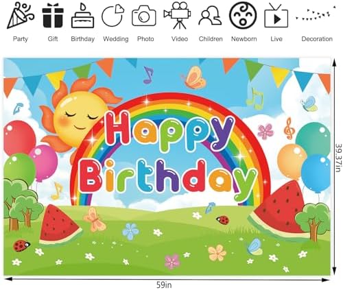 Gardenrex 5x3ft Watermelon Birthday Backdrop