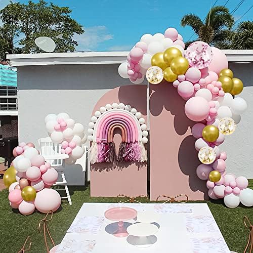 RUBFAC 65pcs Pink Gold Balloons Party Kit