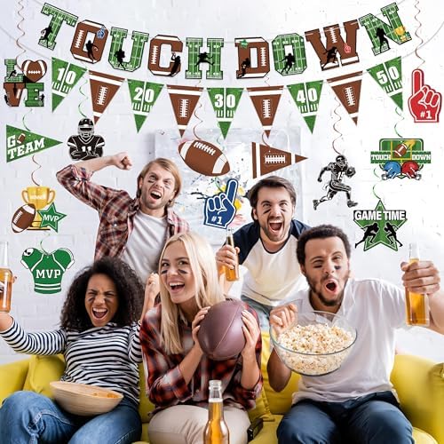 26 Pcs Football Party Decorations Bunting Flags Banners
