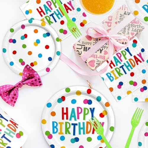 Birthday Party Supplies Set with Polka Dot Design