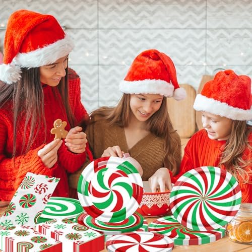 Christmas Candy Cane Plates and Napkins 60pcs Set