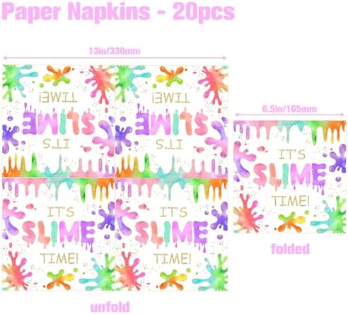 80 Pcs Slime Party Tableware Kit for 20 Guests