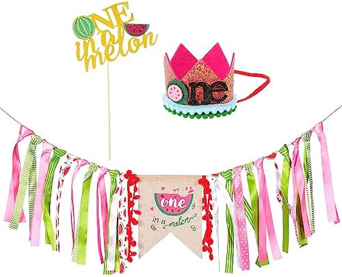 NUOBESTY 1st Birthday Watermelon Decor Kit for Baby