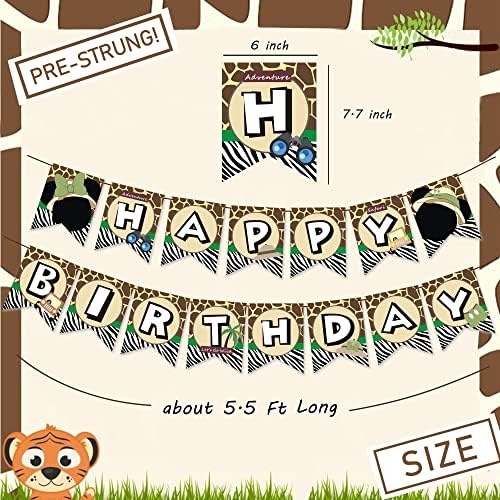 Mouse Safari Birthday Party Banner Set - Pre Strung