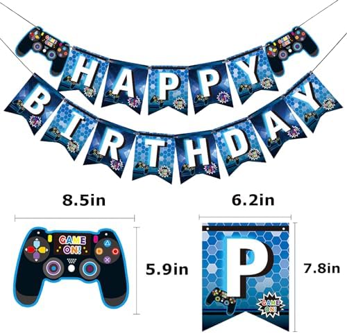 MEETINGU Game Birthday Banner for Video Game Party Decorations