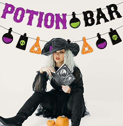 JOZON Glittery Potion Bar Halloween Banner