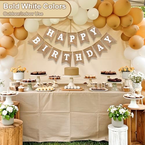 Happy Birthday Banner Pre Strung Burlap 9ft Birthday Decorations
