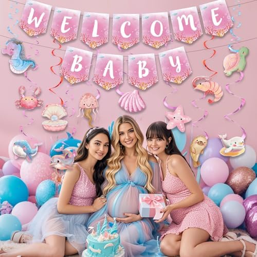 Under The Sea Welcome Baby Banner for Girls