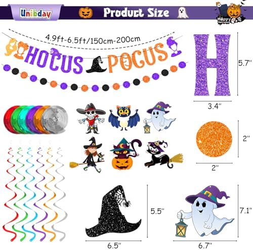 Halloween Banner Bunting Decor Set with Glitter
