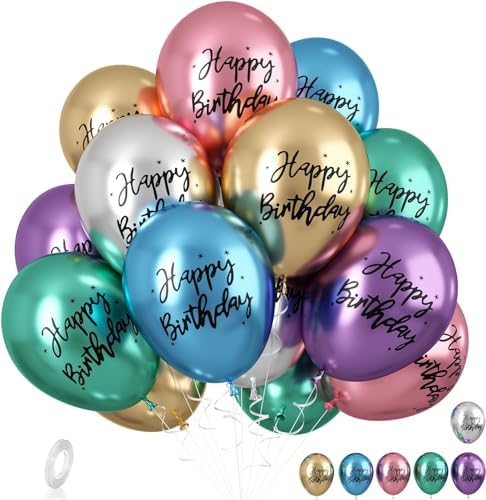 DUILE Metal Happy Birthday Balloons Decorative Party Supplies