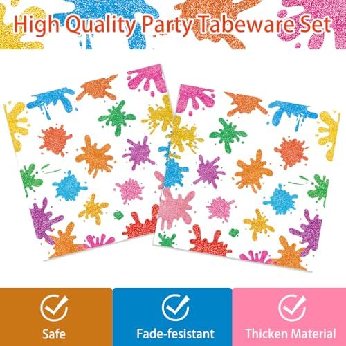140PCS Paint Splatter Party Decorations Set