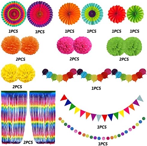 ZERODECO Fiesta Paper Fan Decor Set