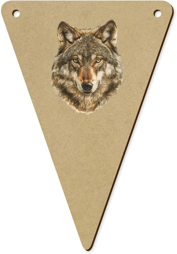 5-Pack Wolf Portrait Wooden Bunting Flags BN00089113