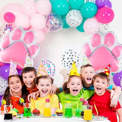 32PCS Sky Paw Print Dog Balloons for Birthday Party