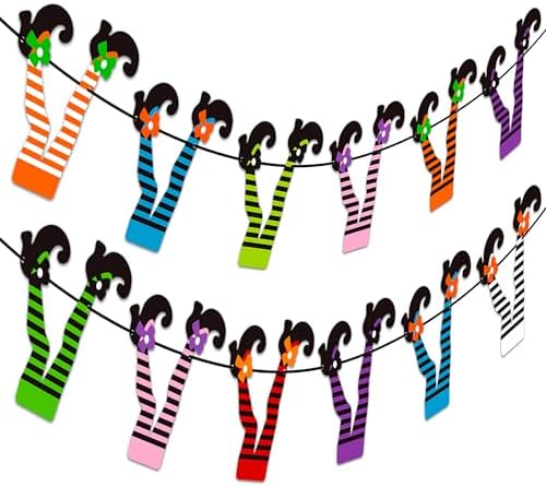Witch Boot Halloween Banners 2pcs Decorations