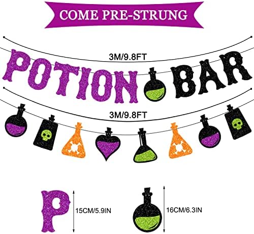 JOZON Glittery Potion Bar Halloween Banner