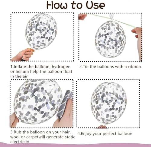 Black and Silver Balloons 60pcs 12 Inch Party Decorations