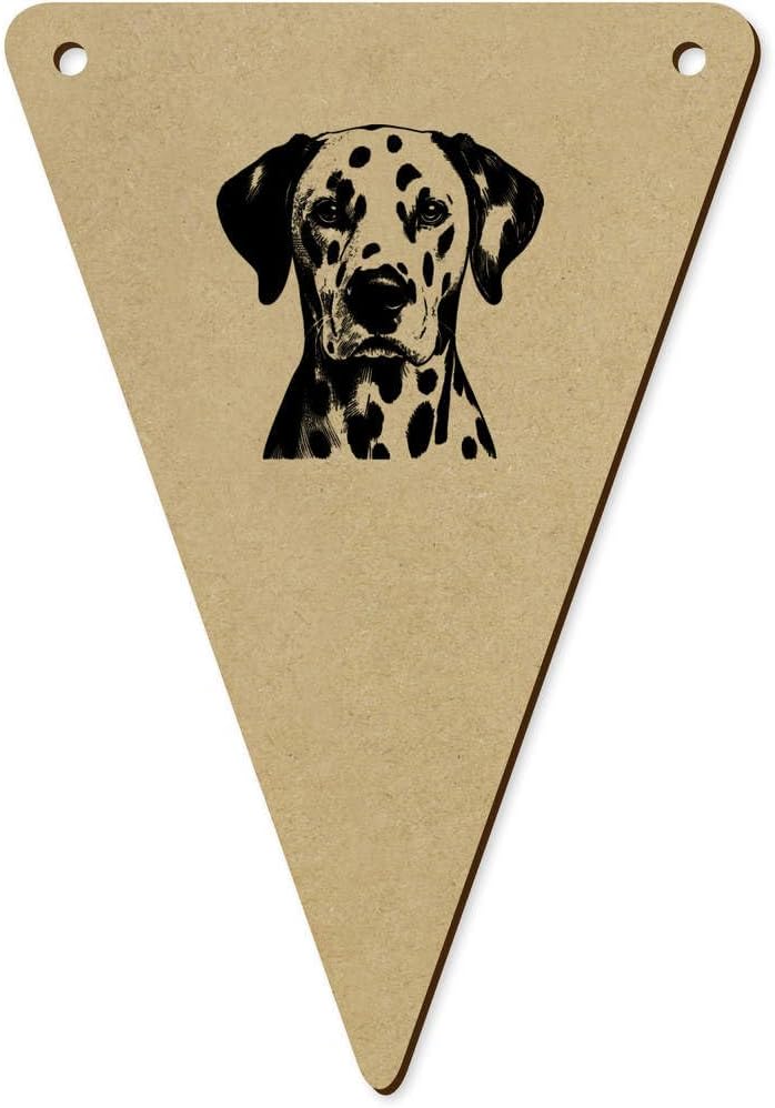5 x 140mm Dalmation Dog Portrait Wooden Bunting Flags