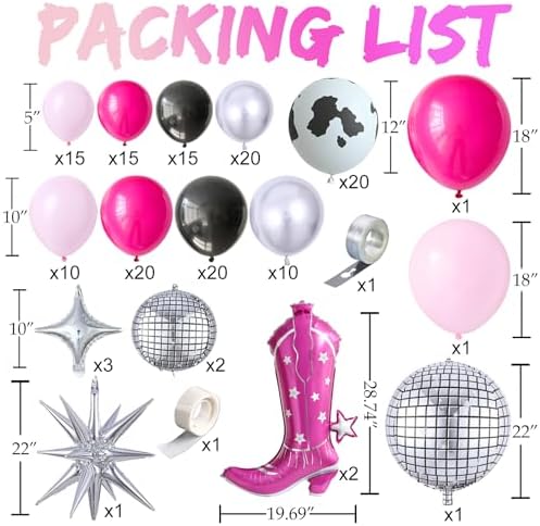 Disco Cowgirl Balloon Arch Kit 158Pcs