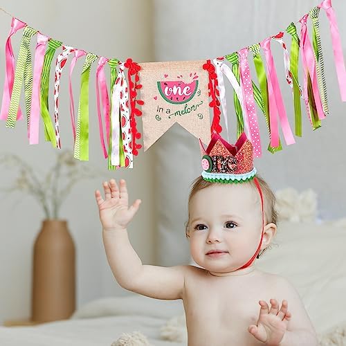 NUOBESTY 1st Birthday Watermelon Decor Kit for Baby