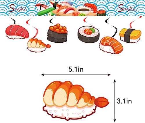 Sushi Party Decorations with Happy Birthday Banner and Balloons