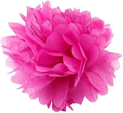 WYZworks Set of 8 Pink Tissue Pom Poms Decorations