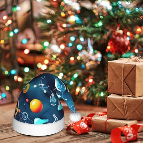 QINZHENG Abstract Science Santa Hat for Women