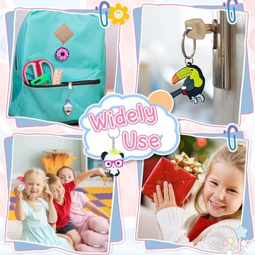 75PCS Cartoon Keychains Bulk for Kids
