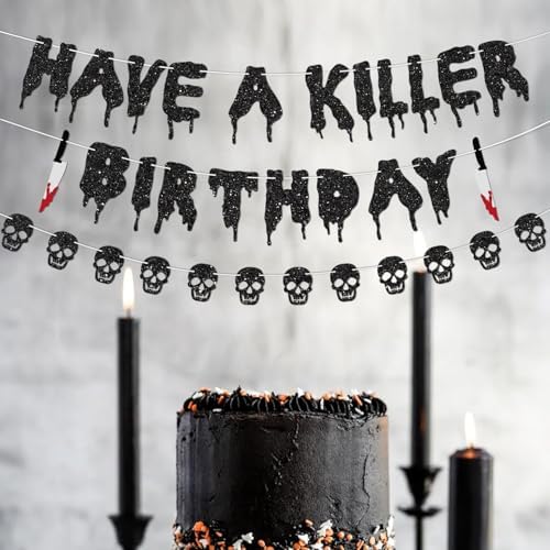 Glitter Have a Killer Halloween Party Decorations Banner