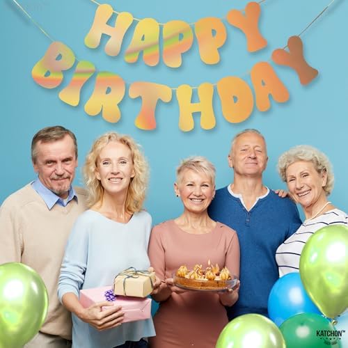 Iridescent Gold Happy Birthday Banner 10 Feet Prestrung