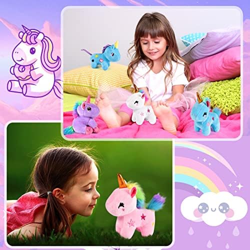 12Pcs Mini Plush Unicorn Party Favors Set