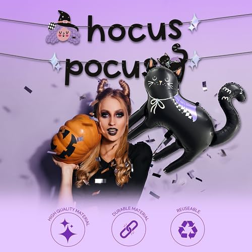 House of Party Hocus Pocus Halloween Banner Black Cat Balloon Set