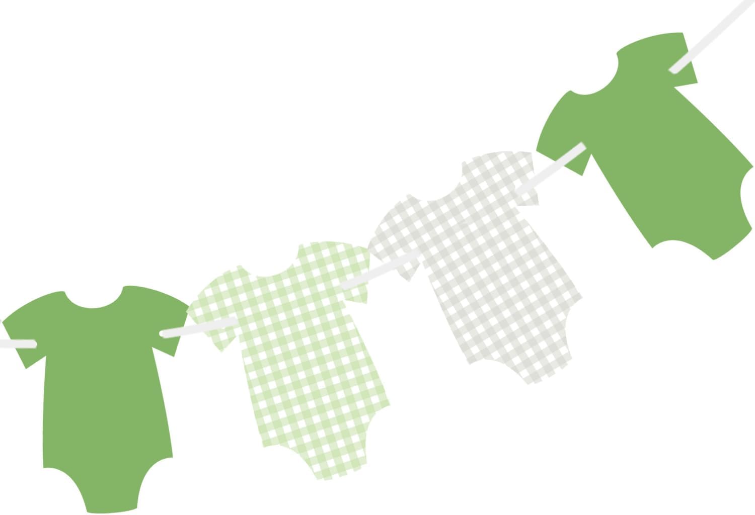 ALISSAR Green Gingham Bodysuit Baby Shower Banner