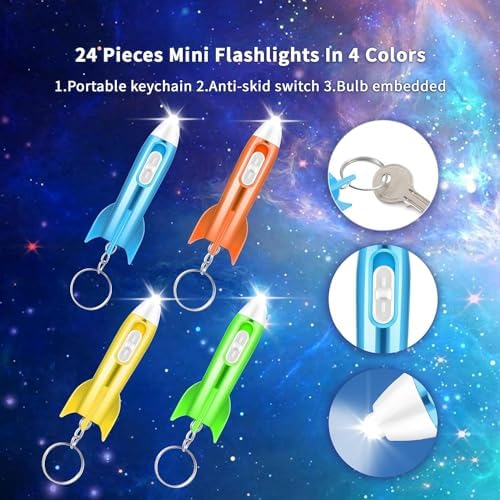 24 Pcs Helicopter LED Flashlight Keychain for Kids