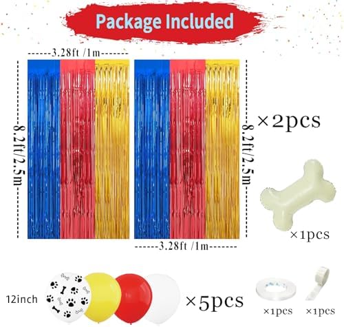 23Pcs Cartoon Paw Birthday Decorations for Kids Party