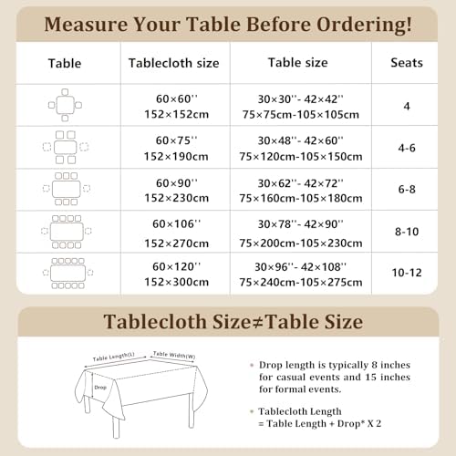 Laolitou Checkered Tablecloth 60x75 Rectangle for 4-6 Seats