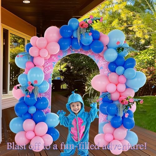 Pastel Blue and Pink Balloon Garland Arch 132Pcs