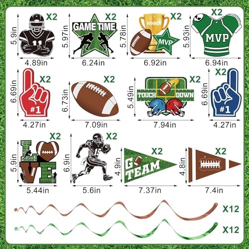 26 Pcs Football Party Decorations Bunting Flags Banners