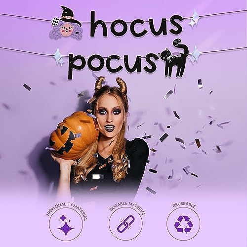 Hocus Pocus Halloween Banner - Witch Cat Decor