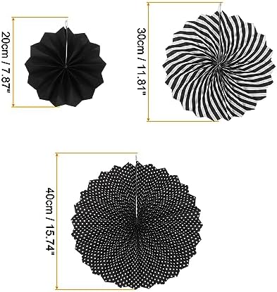 MECCANIXITY 12-Piece Hanging Paper Fan Decor Set