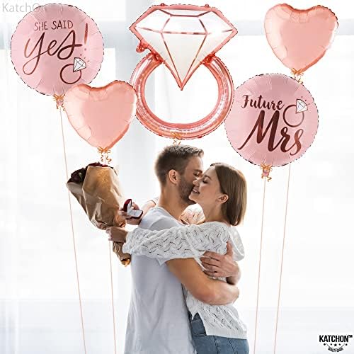 KatchOn Diamond Ring Foil Balloon Set Pack of 5