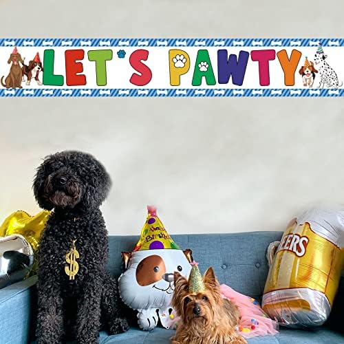 Lets Pawty Banner Dog Birthday Decor Yard Sign